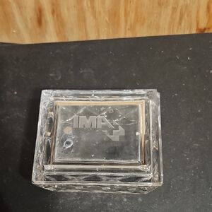 IMESS Logo Clear Glass Trinket Box